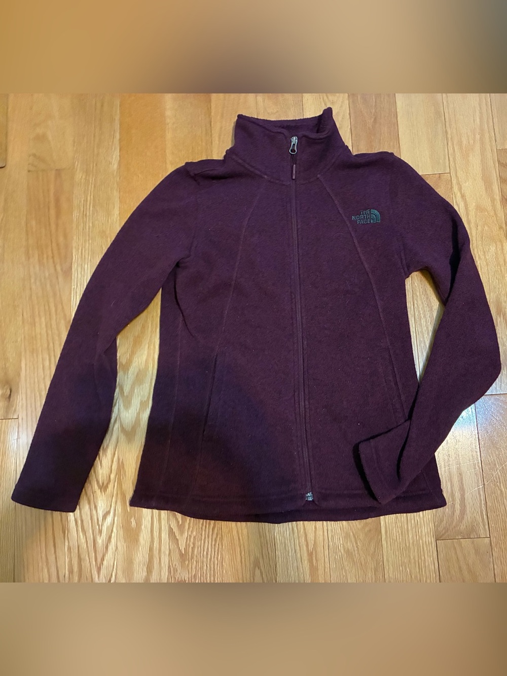The North Face Women's Dark Plum Heathered Full-Zip Fleece Jacket Small